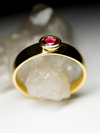 Red sapphire gold ring