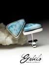 Silver earrings pouches with a larimar